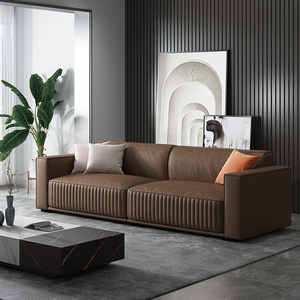 意式布艺沙发大小户型简约现代客厅轻奢科技布沙发组合套装家具