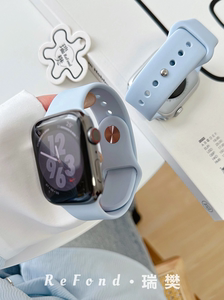 瑞樊 纯液态硅胶表带适用苹果手表S9 S8 applewatchS7/SE 高品质