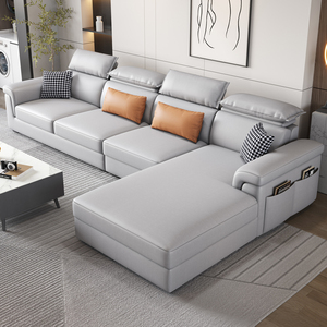 北欧棉麻布艺沙发猫抓科技布小户型轻奢现代简约直排家具客厅组合