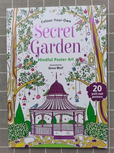 秘密花园海报 英文原版着色书 secret garden mindful poster art
