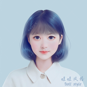 真人照片转手绘板绘高端定制可爱唯美娃娃风格卡通头像情侣礼物