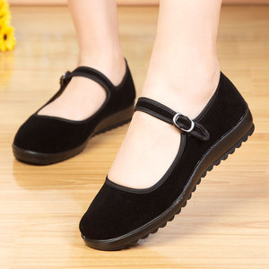 夏季女士老北京布鞋女款中年妇女妈妈平绒鞋女新款黑色女式的步鞋