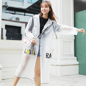 白色透明雨衣女韩国时尚网红版女款徒步成人长款男士雨披学生可爱