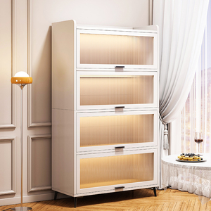 简易书柜落地置物柜防尘柜子客厅带门立柜储物柜卧室小型书架
