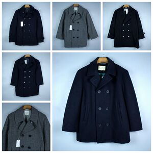 古着 日本 冬季男装西装领海军双排扣羊毛呢休闲大衣中长款外套
