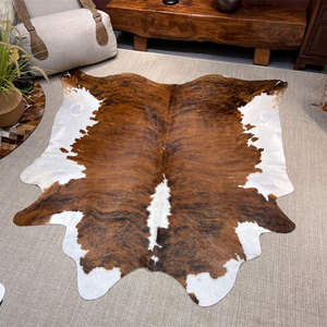 进口整张牛皮地毯奶牛毛北欧美式客厅书房样板房床边毯原产国巴西