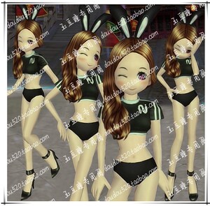 劲舞团新款女装yy搭配个性感比基尼甜美可爱露腰气质好看套装7天