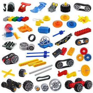 兼容乐高工程大颗粒积木46mm滑轮汽车轮皮轴轮毂零配件玩教具轮胎