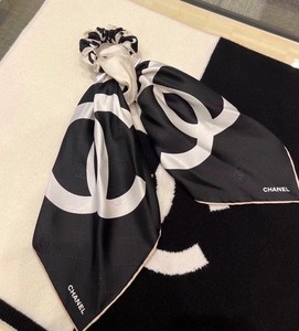 [国现] chanel 香奈儿 代购 22s 双c 拼色 丝巾 发带 twilly