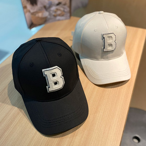 春夏季新款帽子男宽檐显脸小鸭舌帽潮休闲圆顶字母b硬顶棒球帽男