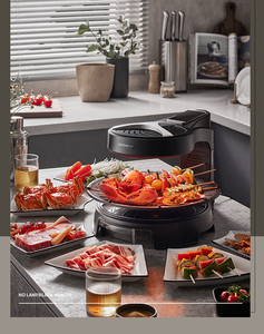 德国宝烧烤机电烤炉家用无烟室内烧烤炉烤串机自动旋转烤肉锅嘉伦威