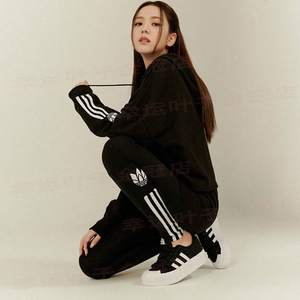 阿迪达斯三叶草女裤2020冬新款金智秀同款紧身小腿运动长裤gm6769