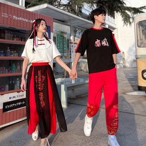 高三班服夏季套装学院风高中生初中学生一男一女古风表演汉服长裙