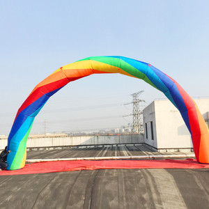充气七彩拱门气模彩色螺旋炫彩 6/8/10米欢迎字母彩虹门六一现货