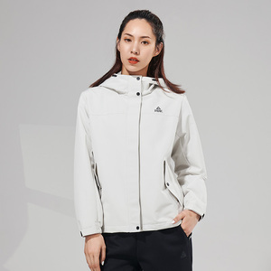 匹克风衣女2021年秋冬季新款防风保暖加绒连帽外套正品f214122