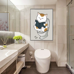 间挂画免打孔抽象现代酒店浴室壁画样板间厕所马桶防水画37人付款59