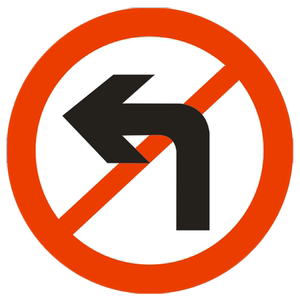 禁止左转交通标志牌60圆80圆道路交通安全警示牌定制