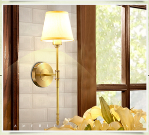 壁灯客厅卧室床头灯全过道墙上E壁挂创意简约LD节能单双头铜灯具