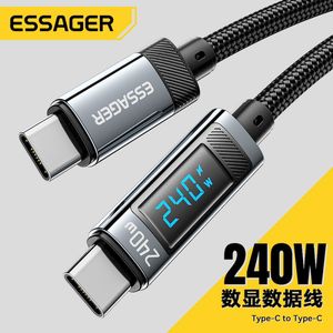 ESSAGER数显240W充电数据线5A快充加长适用华为小米三星OPPO手机平板电脑USB Type C Charge Cable Wire Cord