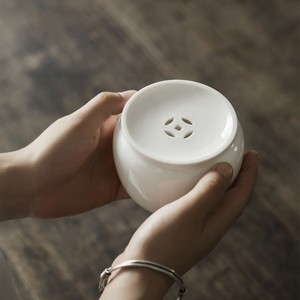 礼普象牙白陶瓷茶洗带盖茶具配件茶桶茶渣缸茶洗建水礼品定制logo