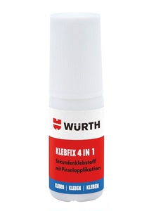 德国伍尔特WURTH超强力胶水 KLEBFIX 4 合 1 893094带刷快干胶-4G