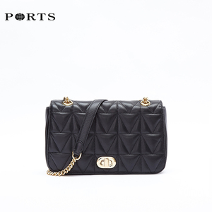 ports宝姿女包优雅菱格纹金属扣单肩包ala9a1408jus001