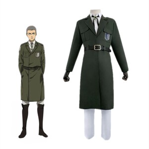 自由之翼进击的巨人cos服 调查兵团服兵长cosplay动漫军绿色风衣