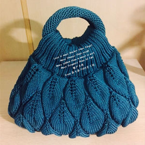 树叶包包编织拎包材料空心亮丝线钩手提包手工材料包套餐不是成品