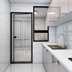 法式复古卫生间门厕所窄边平开门铝镁合金钢化玻璃pt门厨房单开门