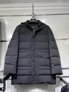 百天奴2021年冬季新款979987男时尚休闲中长款连帽舒适鹅绒羽绒服