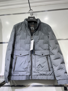 百天奴2021年冬季新款3707男士时尚休闲保暖立领短款灰鸭绒羽绒服