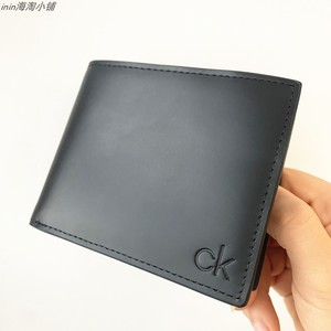 ck正品新款calvinklein男士牛皮多卡位照片夹可拆卸横款钱包79846