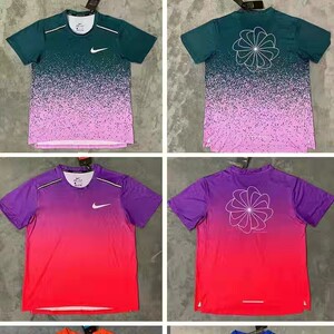 田径短袖体育生体考速干跑步健身太阳花t恤男马拉松渐变透气篮球