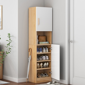 鞋柜家用门口50cm长外面过道简易收纳柜白色超窄40公分宽楼道鞋架