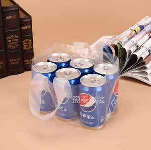 青岛订做啤酒6听装塑料袋 透明包装手提袋 啤酒饮料袋定做有现货