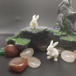 盆景小摆件可爱动物卡通兔子装饰品兔房子植物树脂配件微缩摆件