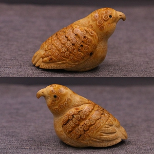 吉木堂竹根雕精品手把件名家杨吉手工雕精工老鹰小鸟艺术品雕摆件