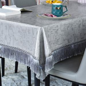 桌布防水防油防烫免洗北欧家用餐桌布艺长方形轻奢高级感茶几台布