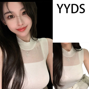 无袖冰丝上衣 性感微透紧身吊带女再不赚钱就20岁了49