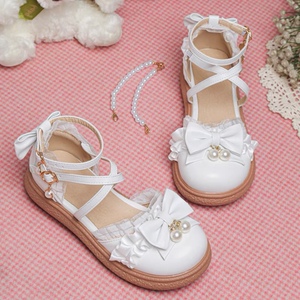 原创lolita鞋少女可爱娃娃鞋百搭jk小皮鞋圆头蝴蝶结洛丽塔凉鞋