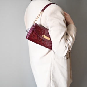 【远望商事售罄】vintage中古lv酒红色漆皮单肩晚宴腋下包日邮