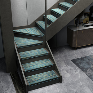 实木楼梯踏步垫防滑免胶自粘楼梯垫子轻奢风家用台阶梯式楼梯地毯