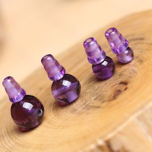 天然紫水晶三通佛头散珠子隔珠 5A级紫水晶三通佛塔圆珠佛珠串珠