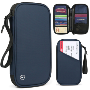 跨境现货多功能RFID防盗刷护照包旅行机票零钱卡包大容量证件收纳
