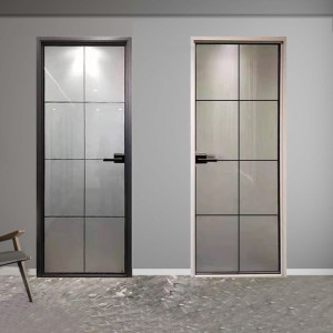 现代简约铝合金卫生间轻奢极窄厕所门钢化长虹玻璃门阳台平开掩门