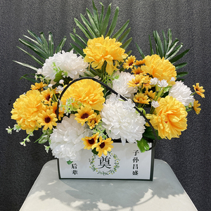 仿真菊花花束上坟绢花陵园祭祀殡葬用品墓地扫墓花摆放花艺26人付款2