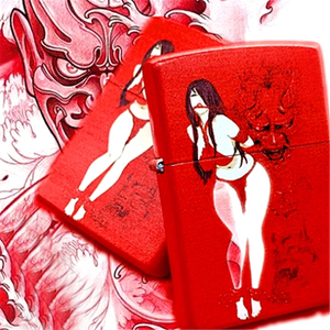 zippo之宝煤油防风打火机彩绘 般若红女鬼 创意男士生日 礼品定制