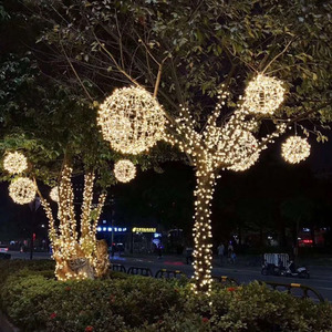 led太阳能藤球灯挂树灯户外防水节日装饰灯公园圣诞亮化圆球彩灯