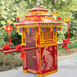 花轿婚庆喜轿中式八抬大轿新娘结婚轿子步撵花轿厂家直销支持定做