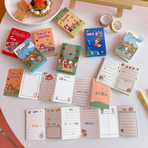 韩版卡通卖萌女孩可爱便签本小本子学生手账可撕备忘录留言小本子